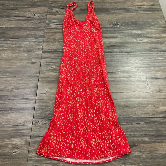 Reformation Red Floral Midi Dress - Picture 6 of 8